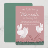 Cute Bunny Easter 1st Birthday Hand Drawn Kraft Kaart (Voorkant / Achterkant)