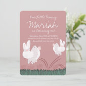 Cute Bunny Easter 1st Birthday Hand Drawn Kraft Kaart (Staand voorkant)