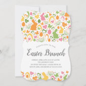 Cute Bunny Easter Brunch Dinner Kaart (Voorkant)