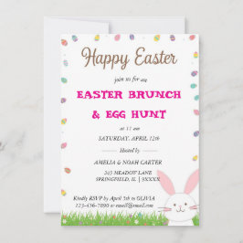 Cute Bunny  Easter BRUNCH & HUNT Kaart