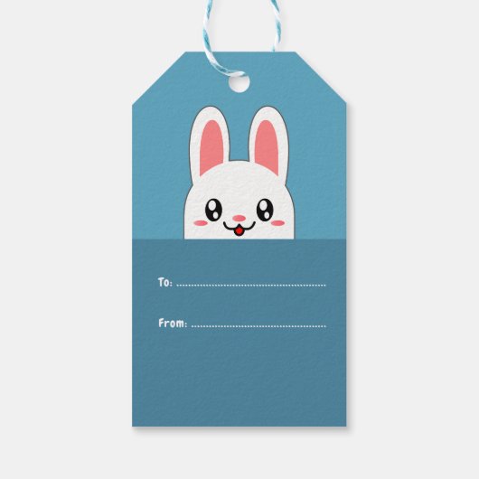 Cute Bunny Easter Cadeaulabel (Achterkant)