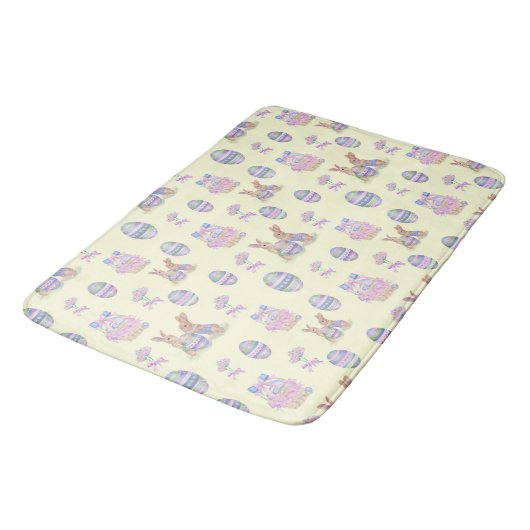 Cute Bunny Easter Egg Bath Mat (Gekanteld)