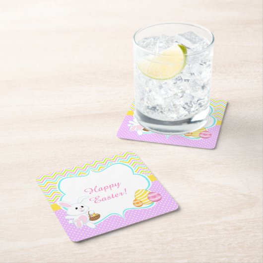 Cute Bunny Easter Egg Hunt Kartonnen Onderzetters (Insitu)