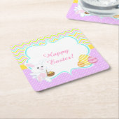 Cute Bunny Easter Egg Hunt Kartonnen Onderzetters (Schuin)
