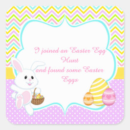 Cute Bunny Easter Egg Hunt Vierkante Sticker