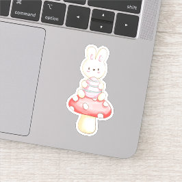 Cute Bunny Easter Egg Mushroom Vinyl Sticker