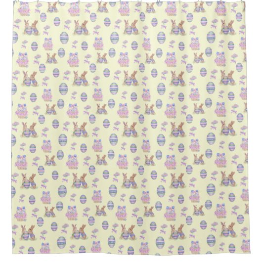 Cute Bunny Easter Egg Shower Curtain Douchegordijn (Voorkant)