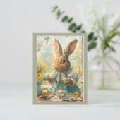 Cute Bunny Easter Eggs  Feestdagenkaart (Staand voorkant)