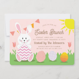 Cute Bunny Easter Holiday Brunch Kaart