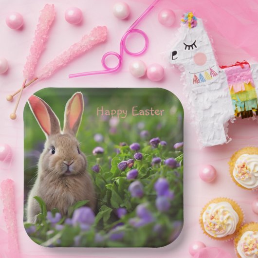 Cute Bunny Easter Papieren Bordje (Feest)