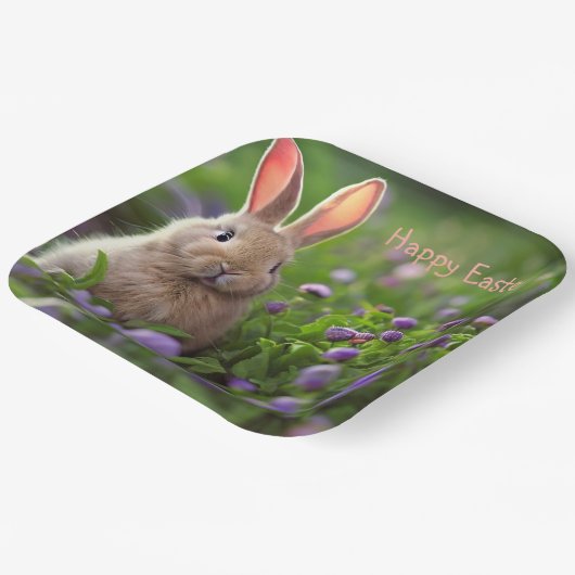 Cute Bunny Easter Papieren Bordje (Gebogen)
