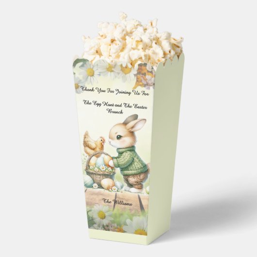 Cute Bunny Easter Popcorn Treat Box Bedankdoosjes (Popped)