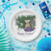 Cute Bunny Easter wenst Holiday Greetings Papieren Bordje (Feest)