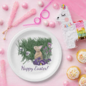 Cute Bunny Easter wenst Holiday Greetings Papieren Bordje (Feest)