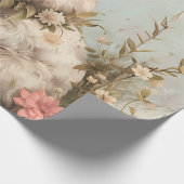 Cute Bunny Eggs Flowers Easter  Cadeaupapier (Hoek)