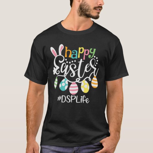 Cute Bunny Eggs Happy Paast DSP T-shirt (Voorkant)