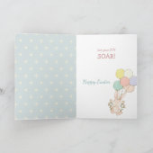 Cute Bunny en ballonnen Pasen kaart (Binnen)