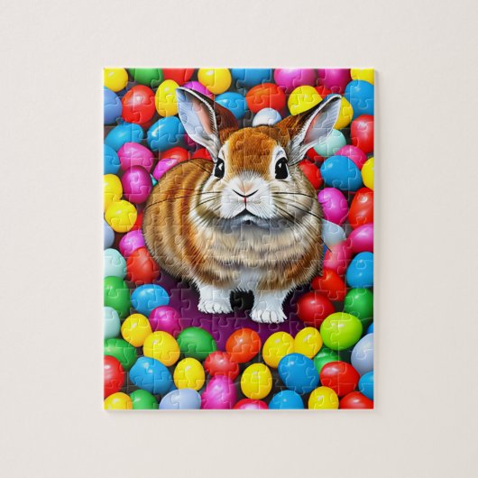 Cute Bunny en Jellybeans Legpuzzel (Verticaal)