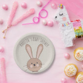 Cute Bunny en Stippen Custom Baby shower Papieren Bordje (Feest)