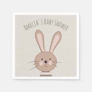 Cute Bunny en Stippen Custom Baby shower Servet