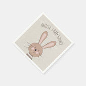 Cute Bunny en Stippen Custom Baby shower Servet (Hoek)