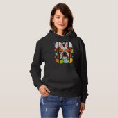 Cute Bunny English Bulldog Dog Head & Easter Egg E Hoodie (Voorkant volledig)