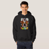 Cute Bunny English Bulldog Dog Head & Easter Egg E Hoodie (Voorkant volledig)