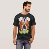 Cute Bunny English Bulldog Dog Head & Easter Egg E T-shirt (Voorkant volledig)