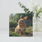 Cute Bunny English cottage garden Easter Feestdagenkaart (Staand voorkant)