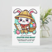 Cute Bunny Explorer Paaseierenjacht Kaart (Staand voorkant)