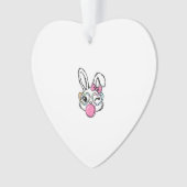 Cute Bunny Face Bubblegum Bril Roze Coquette Bo Ornament (voorkant)