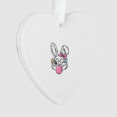 Cute Bunny Face Bubblegum Bril Roze Coquette Bo Ornament (voorkant)