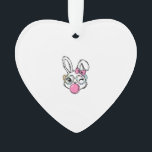 Cute Bunny Face Bubblegum Glasses Pink Coquette Bo Ornament<br><div class="desc">Cute Bunny Face Bubblegum Glasses Pink Coquette Bow Easter T-Shirt</div>