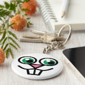 Cute Bunny Face Button Sleutelhanger (Zijkant)
