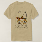 Cute Bunny Face Leopard Glasses Headband Happy Eas T-shirt (Design voorkant)