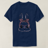 Cute Bunny Face Leopard Glasses Headband Happy Eas T-shirt (Design voorkant)