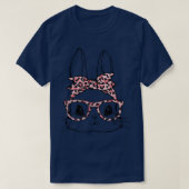 Cute Bunny Face Leopard Glasses Headband Happy Eas T-shirt (Design voorkant)
