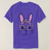 Cute Bunny Face Leopard Glasses Headband Happy Eas T-shirt (Design voorkant)