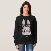 Cute Bunny Face Leopard Glasses Headband Happy Eas Trui (Voorkant volledig)