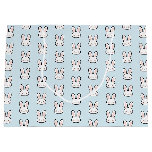 Cute Bunny Face Rabbit Pattern Groot Cadeauzakje (Voorkant)