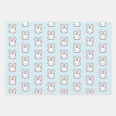 Cute Bunny Face Rabbit Pattern Inpakpapier Vel (Voorkant 3)