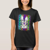 Cute Bunny Face Rainbow Leopard Bleaching Happy Ea T-shirt (Voorkant)