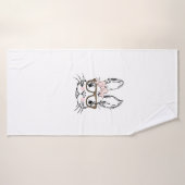 Cute Bunny Face Shirt Leopard Print Glasses EASTER Badhanddoek (Badhanddoek)