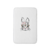 Cute Bunny Face Shirt Leopard Print Glasses EASTER Badmat (Voorkant Verticaal)