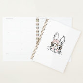 Cute Bunny Face Shirt Leopard Print Glasses EASTER Planner (Display)