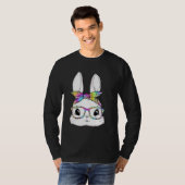 Cute Bunny Face Tie Dye Glasses Easter Day T-shirt (Voorkant volledig)