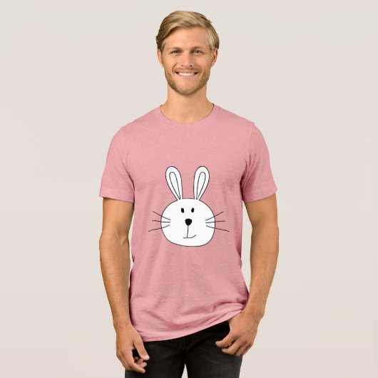 Cute Bunny Face Tri-Blend Shirt (Voorkant volledig)