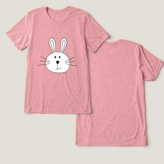 Cute Bunny Face Tri-Blend Shirt (Ontwerp Voorkant & Achterkant)