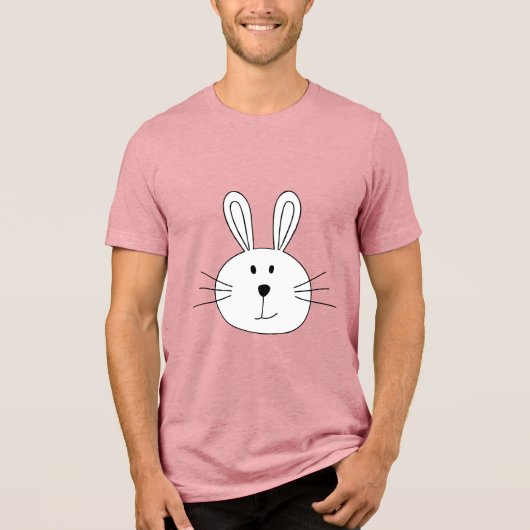 Cute Bunny Face Tri-Blend Shirt (Voorkant)