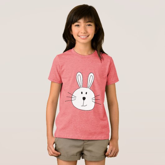 Cute Bunny Face Tri-Blend Shirt (Voorkant volledig)